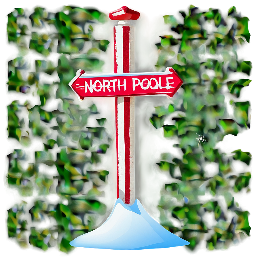 North Pole Signpost Illustration Png Kfr