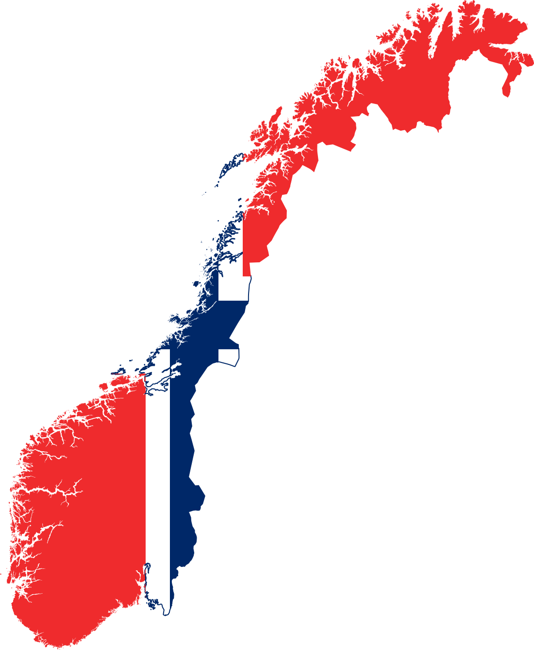 Norway Flag Map Stylized