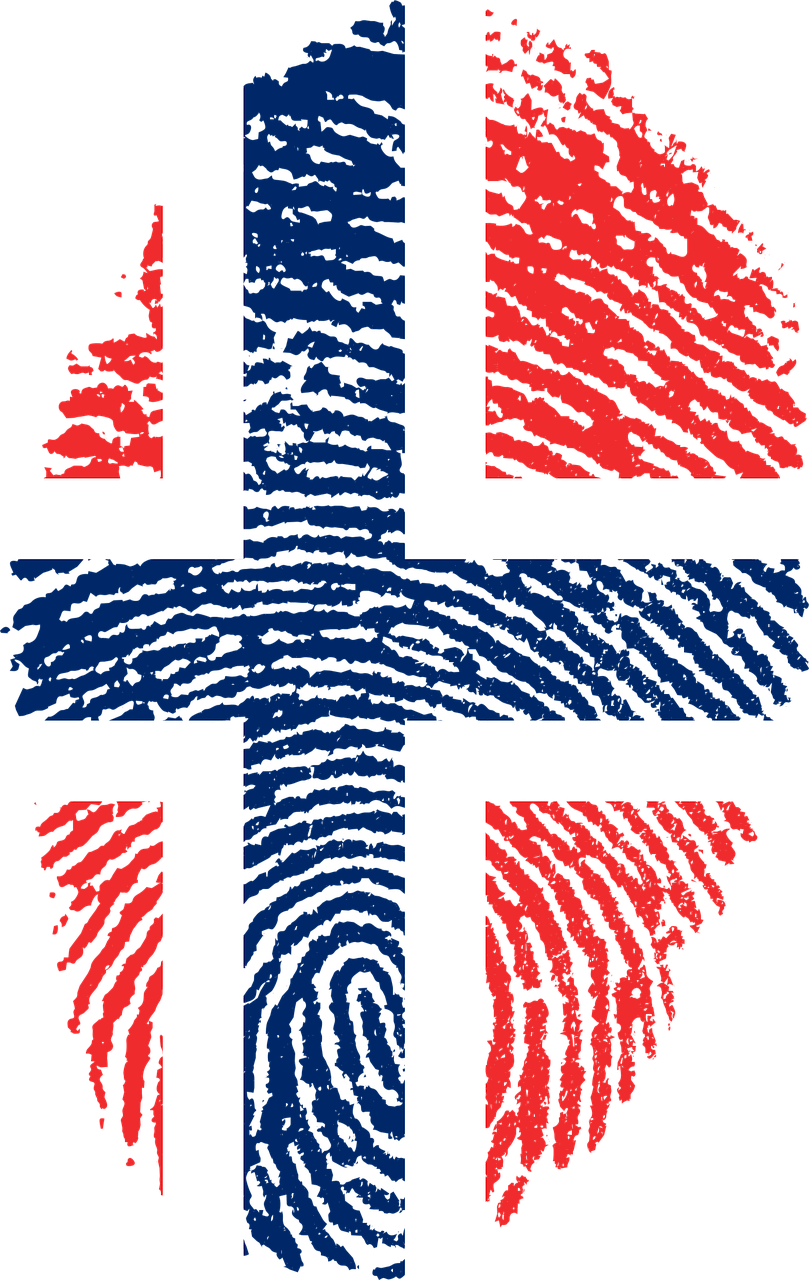 Norwegian Flag Fingerprint Art