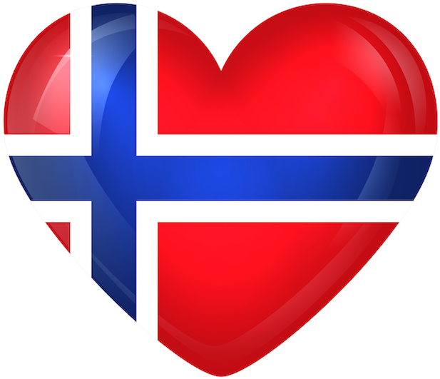 Norwegian Flag Heart Shaped Graphic