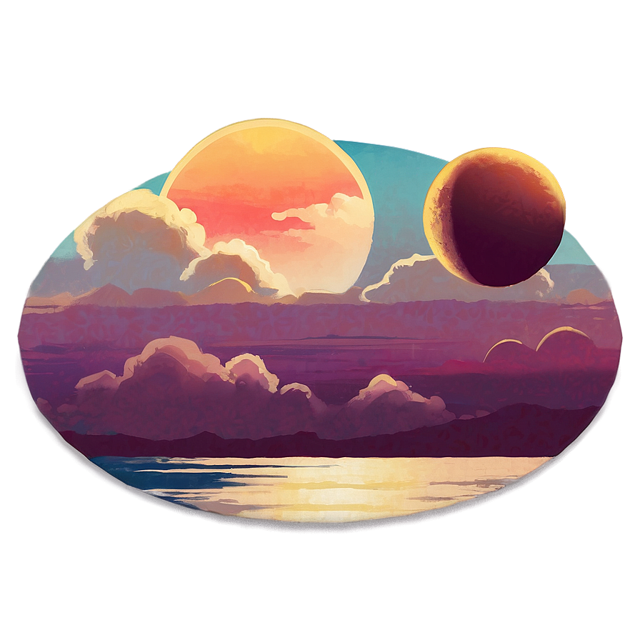 Nostalgic Sunset Horizon Png 06252024