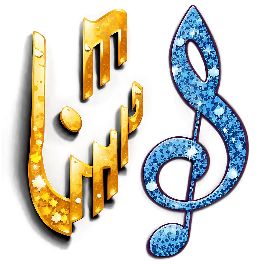 Notas Musicales Glitter Png 19