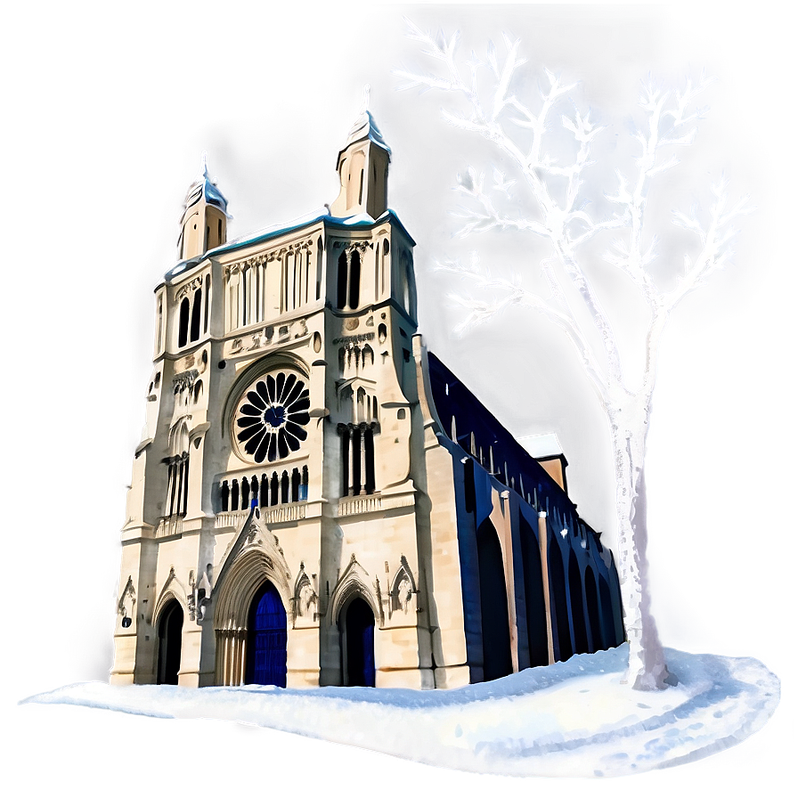 Notre Dame Winter Scene Png Act