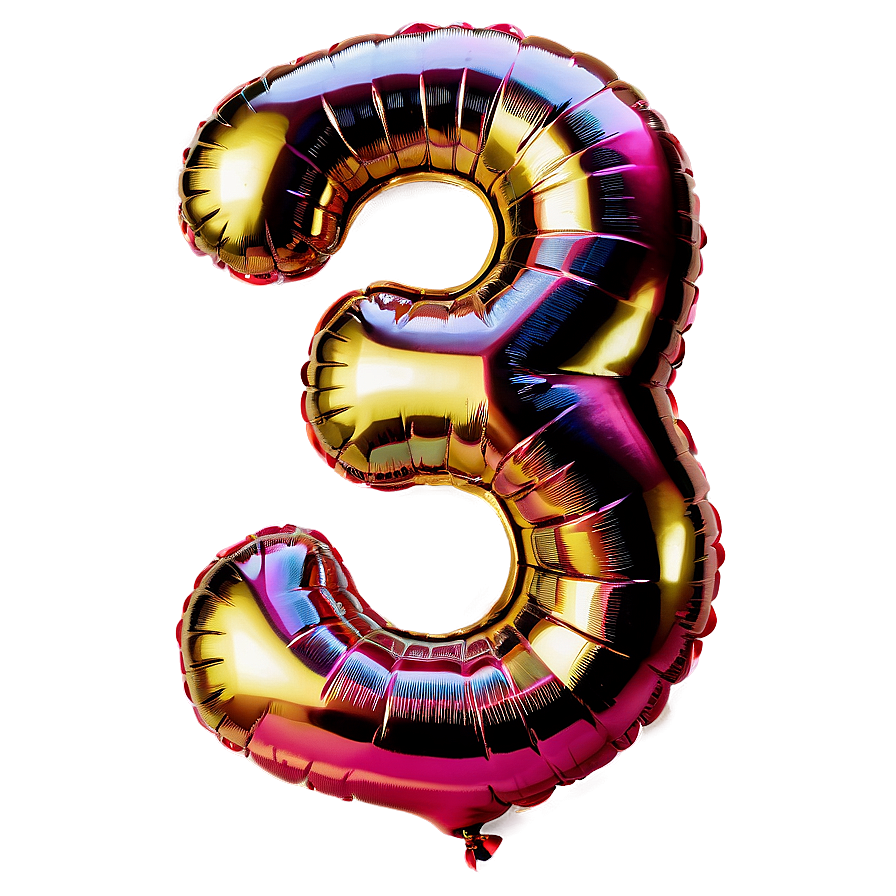 Number 3 Balloons Party Png 05252024