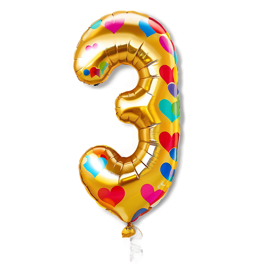 Number 3 Balloons Party Png 29