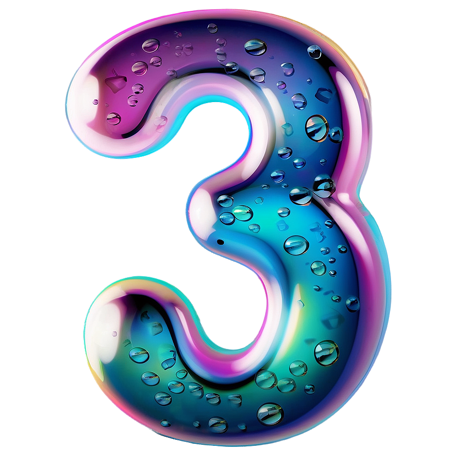 Number 3 In Bubble Style Png Yiq74