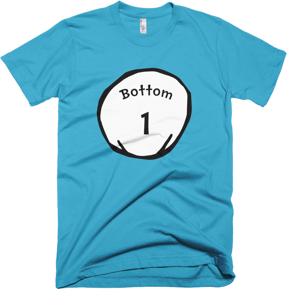 Number One Bottom Blue T Shirt Mockup