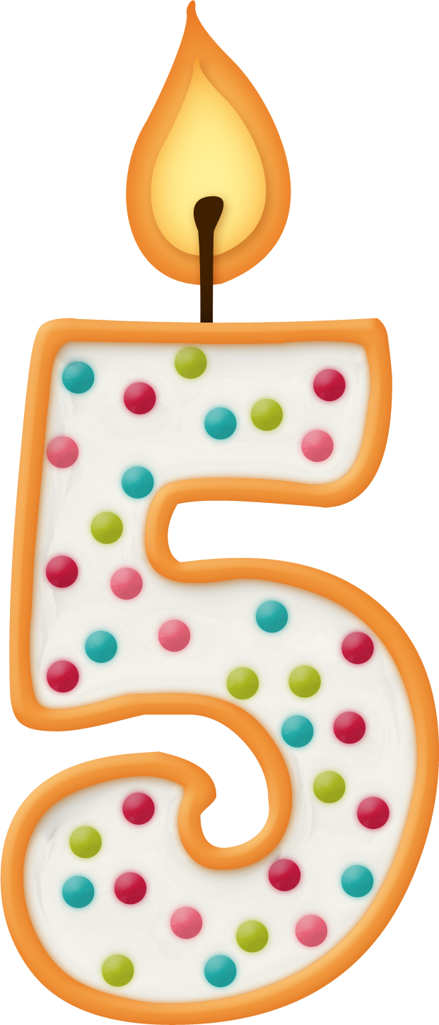 Number5 Birthday Candle