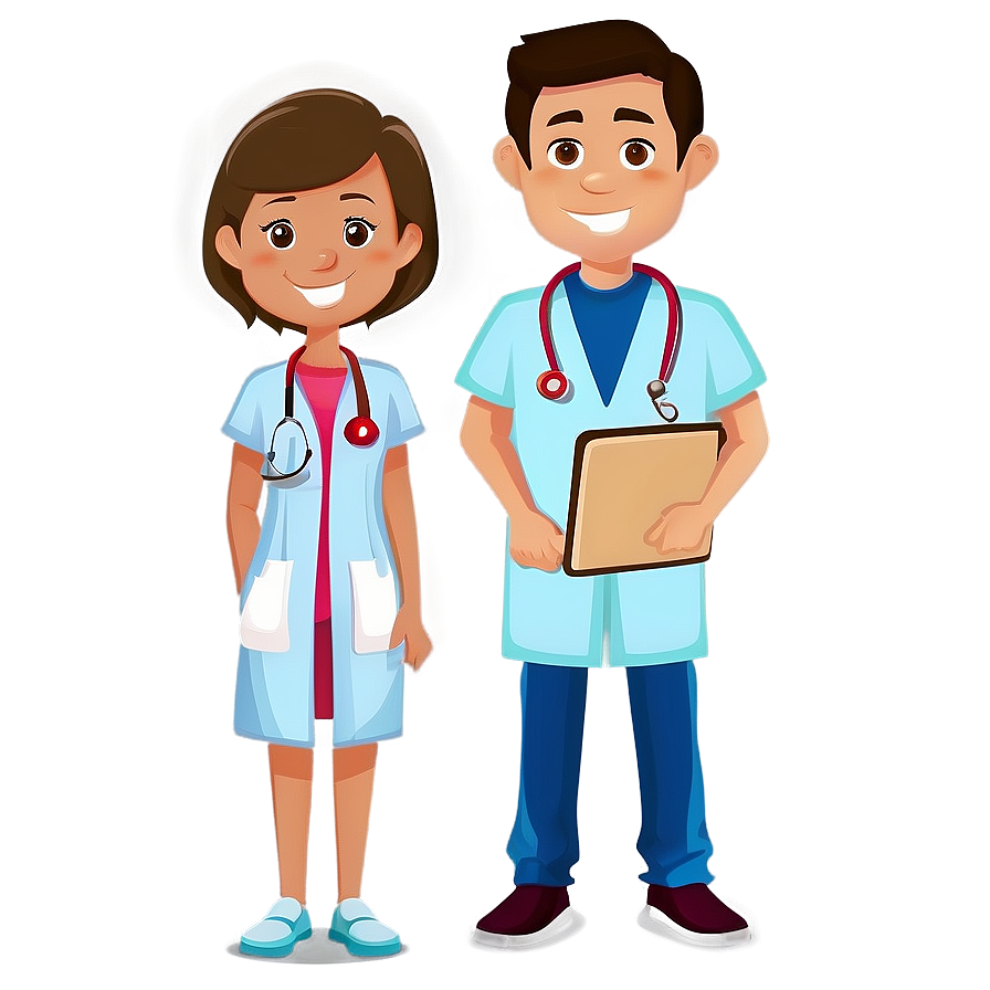 Nurse And Doctor Cartoon Png Cue