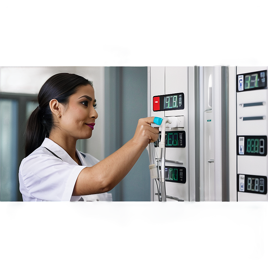 Nurse Checking Temperature Png 98