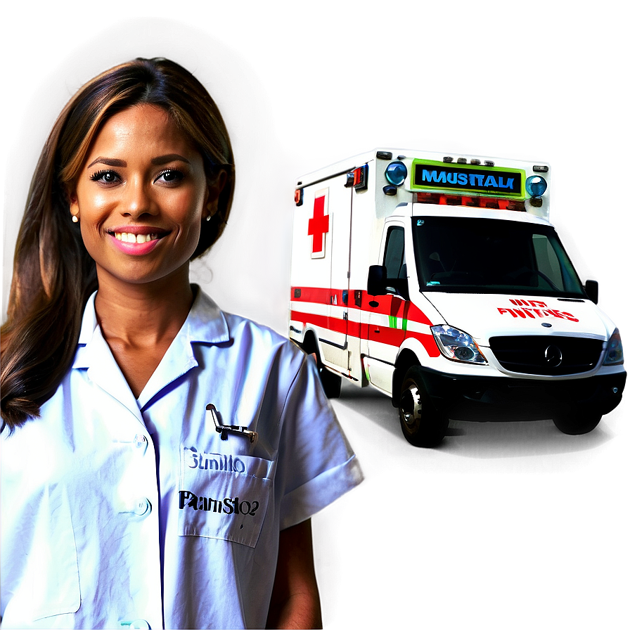 Nurse With Ambulance Png Onm1