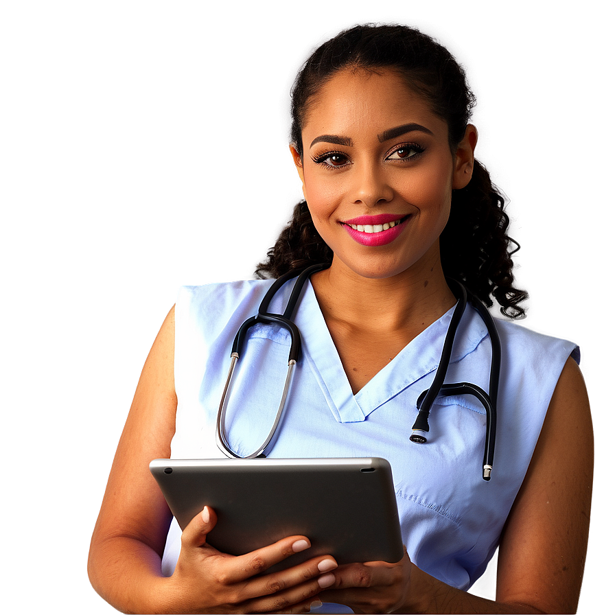 Nurse With Digital Tablet Png 80