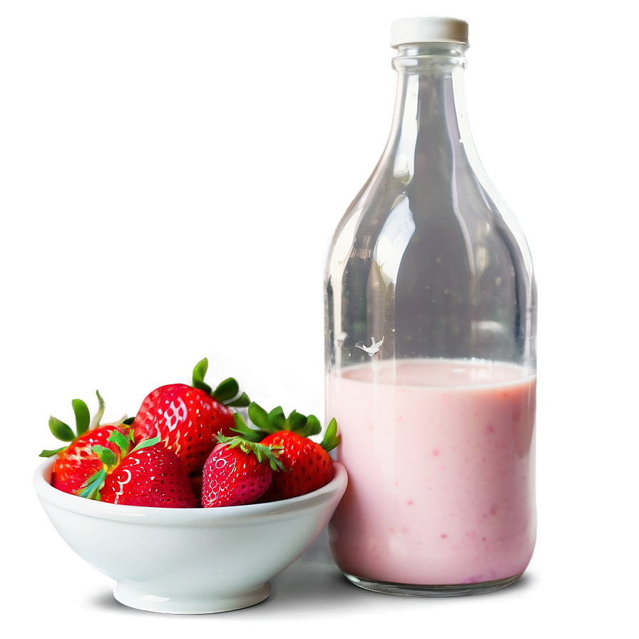 Nutritious Strawberry Milk Beverage Png 91