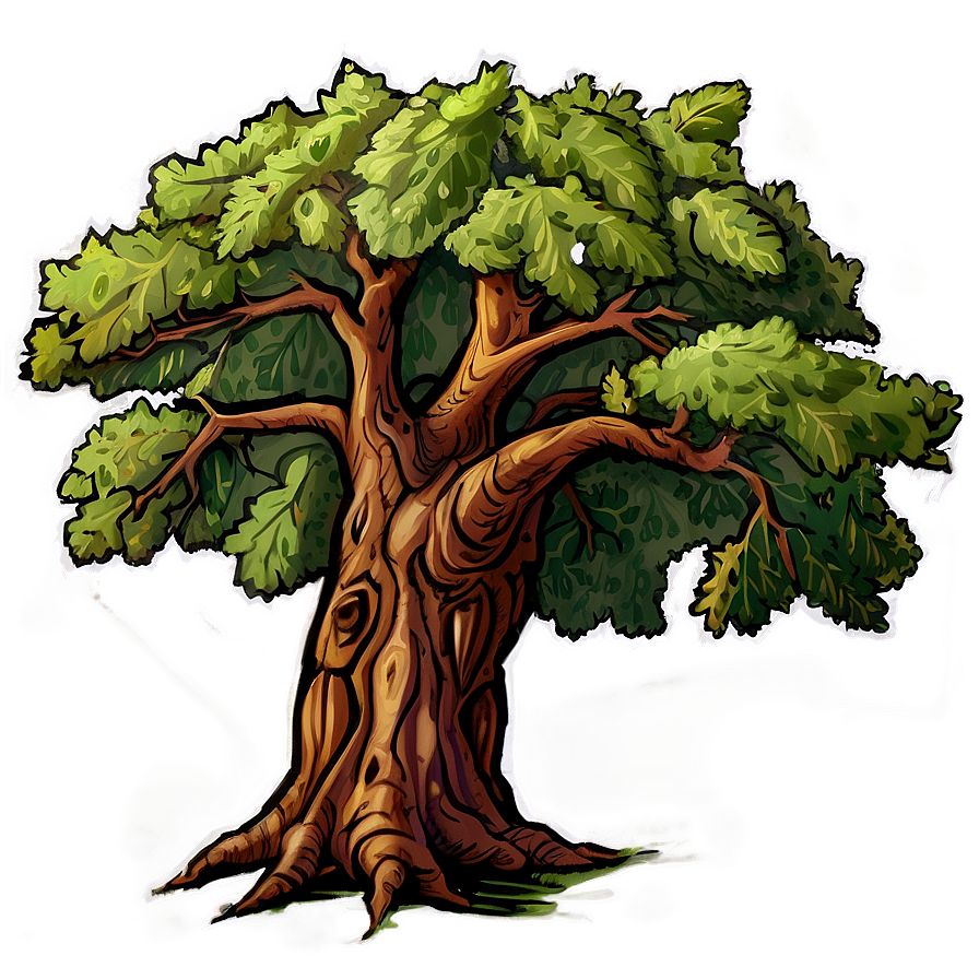 Oak Tree Elevation Art Png 92