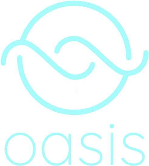 Oasis Logo Tealon Dark Background