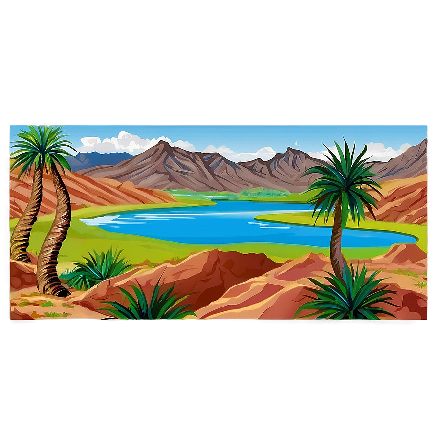 Oasis With Lake Png 81