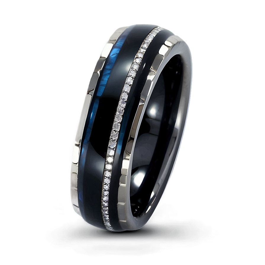 Obsidian And Diamond Ring Png Mfy