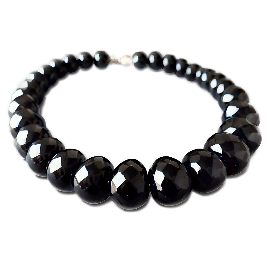 Obsidian Beaded Necklace Png Qtm