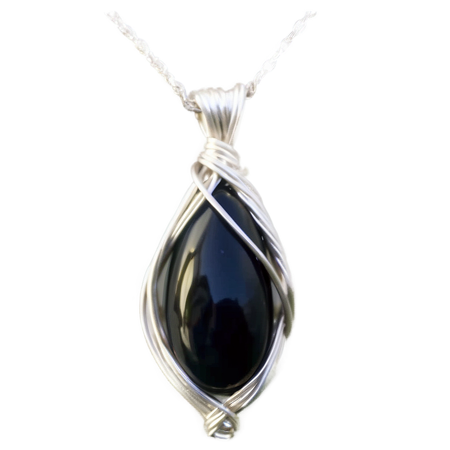 Obsidian Wire Wrapped Pendant Png Vuh10