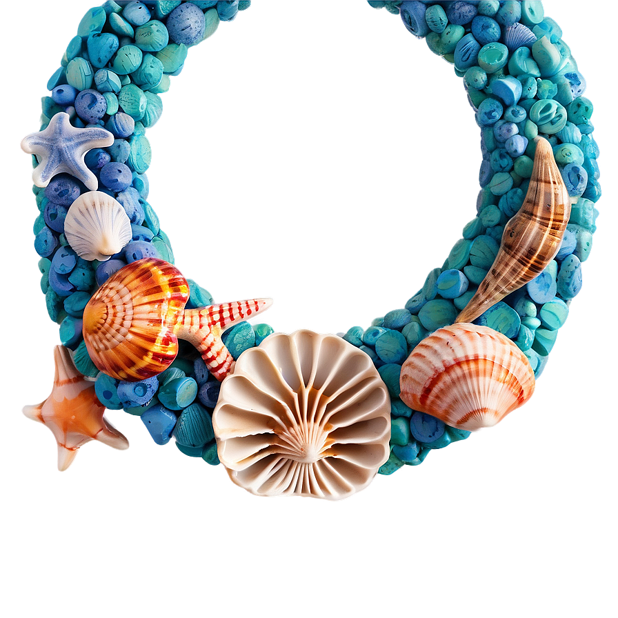 Ocean-inspired Shell Wreath Png 92