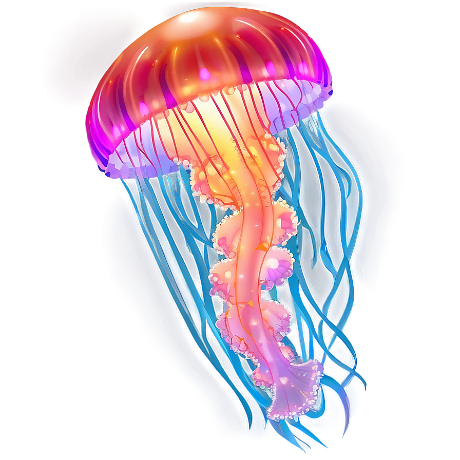 Ocean Jellyfish Glow Png Pth