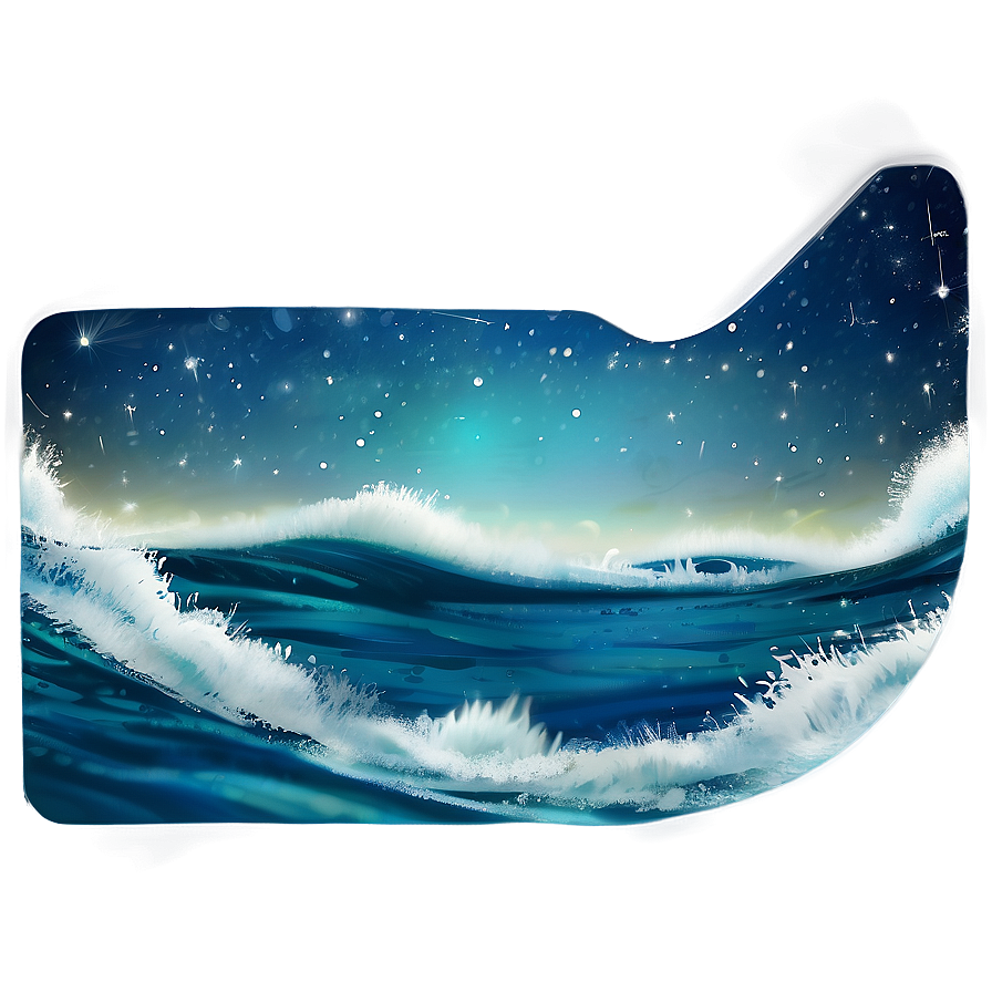 Ocean Under Starry Sky Png 3