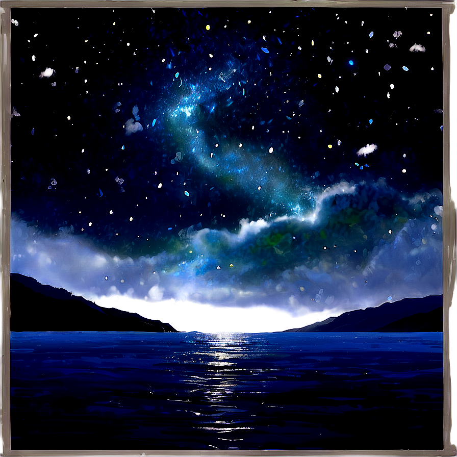 Ocean Under Starry Sky Png 6