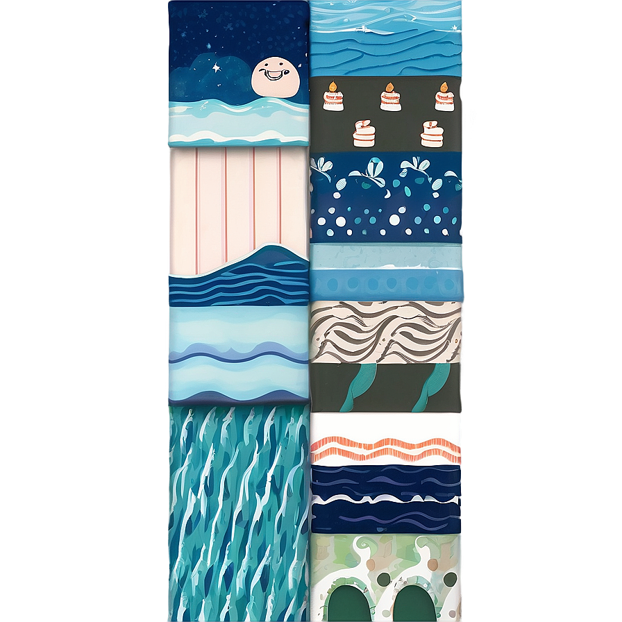 Ocean Washi Tape Aesthetic Png Buk51