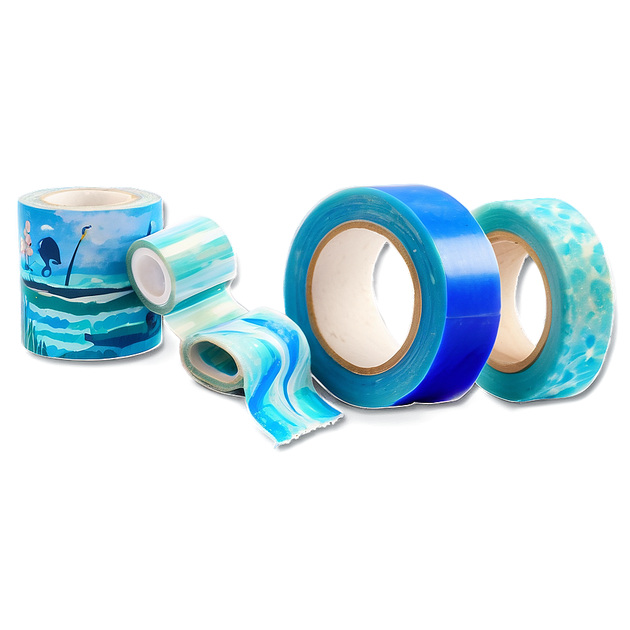 Ocean Washi Tape Aesthetic Png Kax