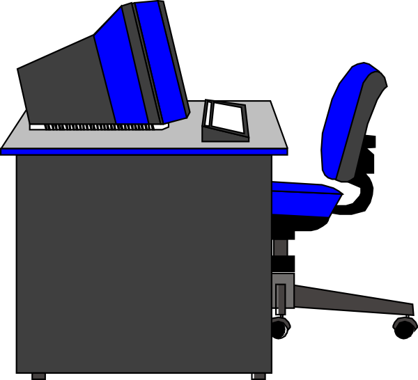 Office Deskwith Computerand Chair Clipart