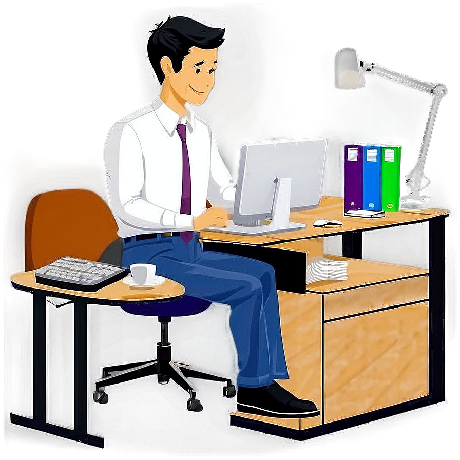 Office Workstation Desk Png Jjh