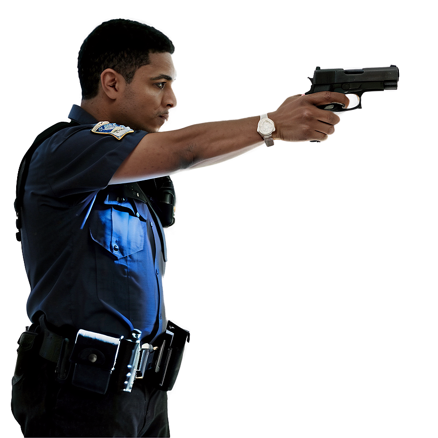 Officer With Badge And Gun Png Jcm