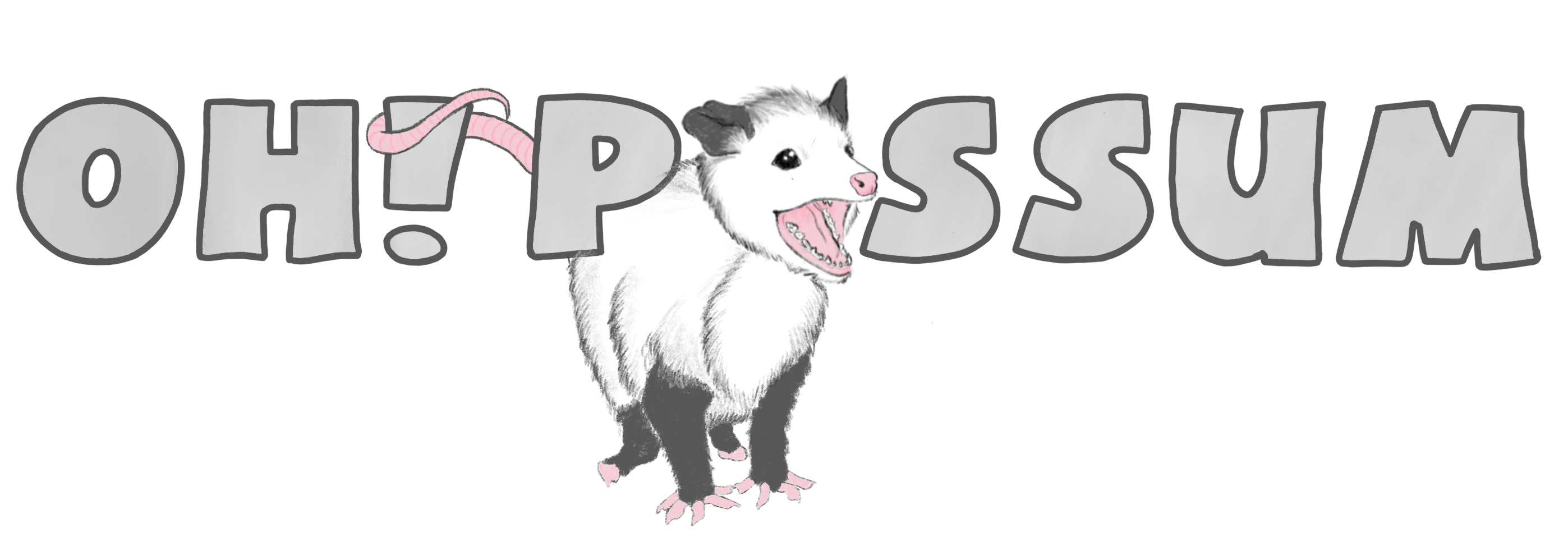 Oh Possum Cartoon Illustration