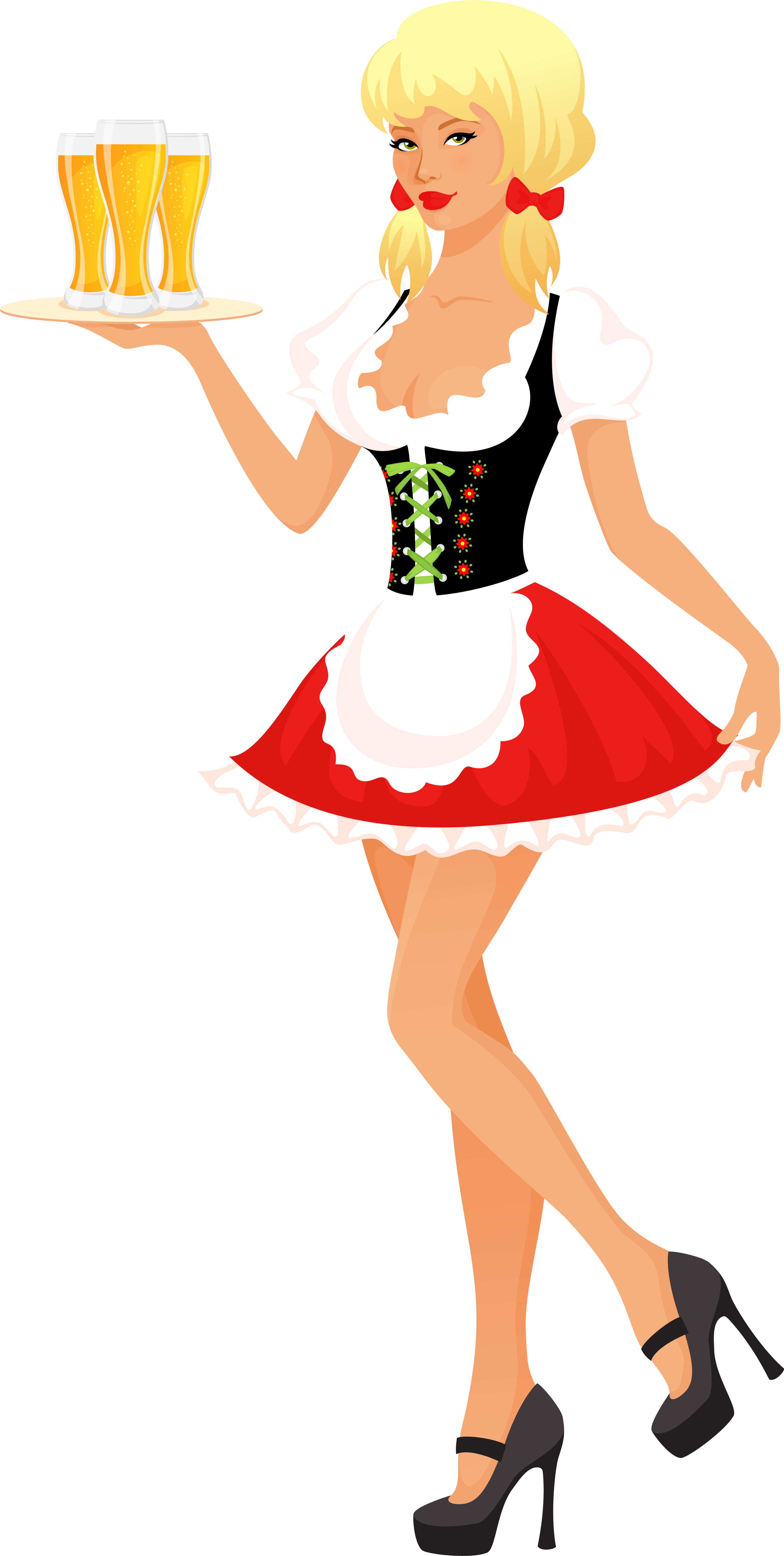 Oktoberfest Waitress Cartoon Vector