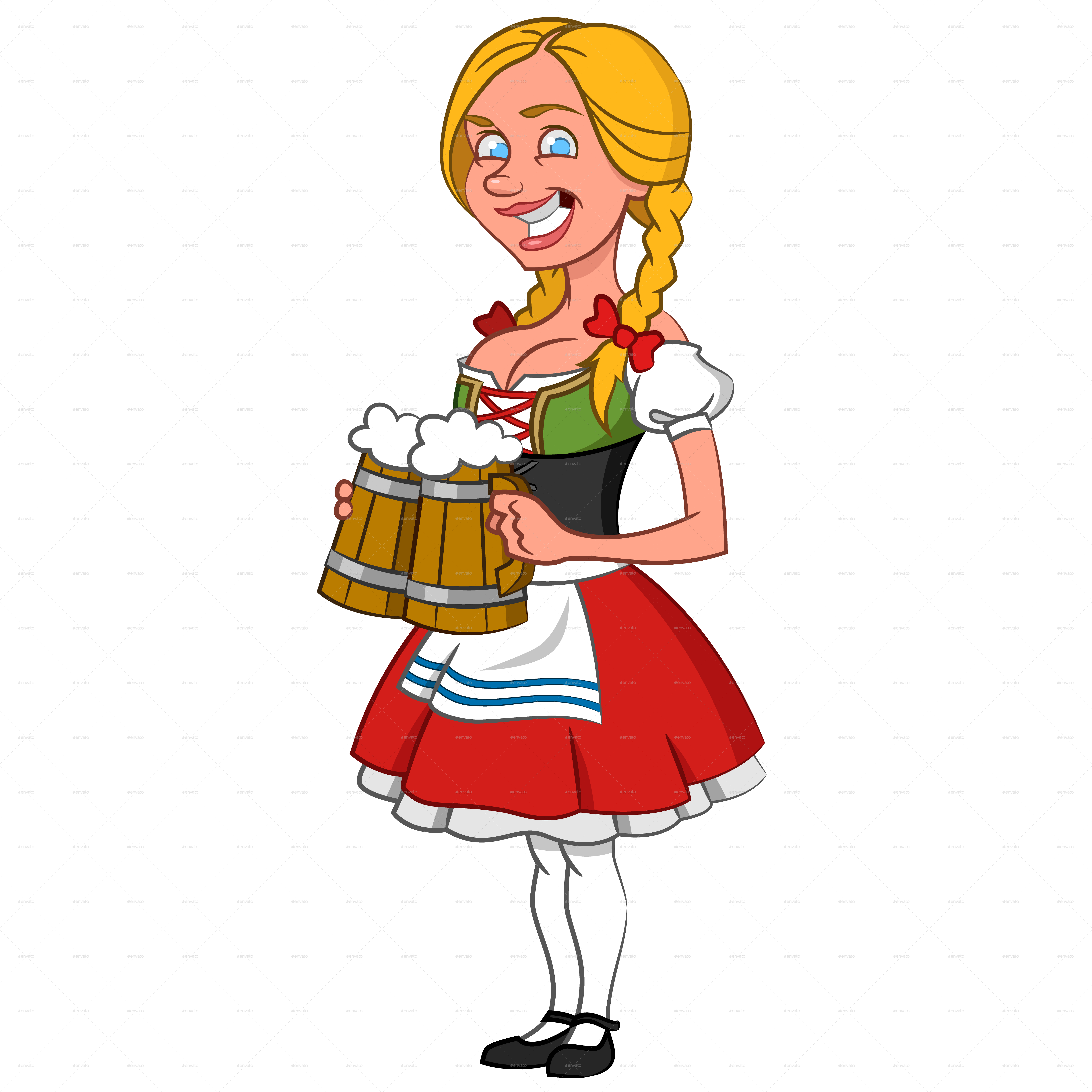 Oktoberfest Woman Carrying Beer Stein