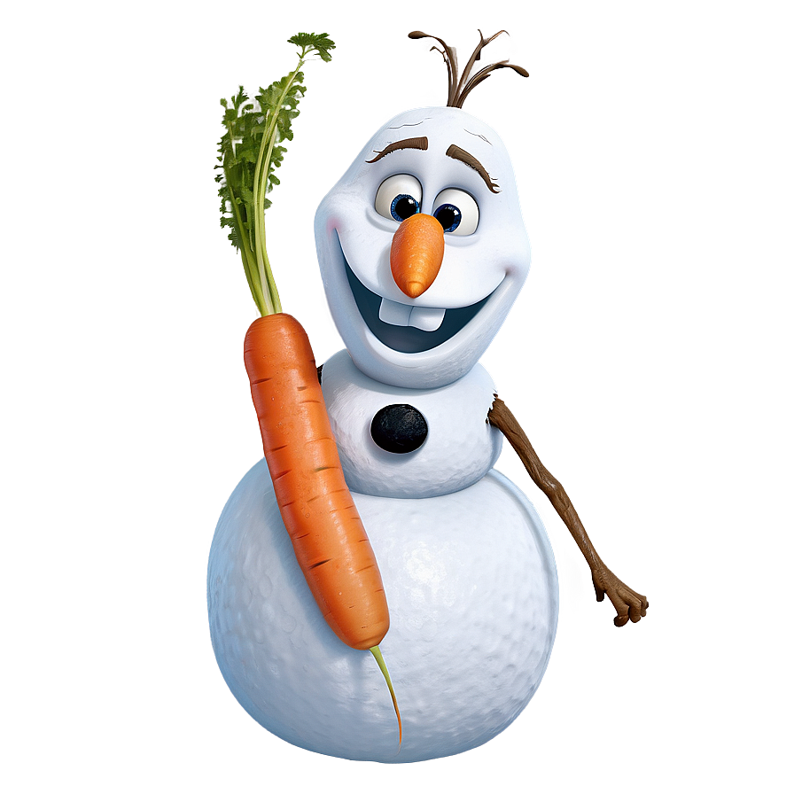 Olaf With Carrot Nose Png Fco