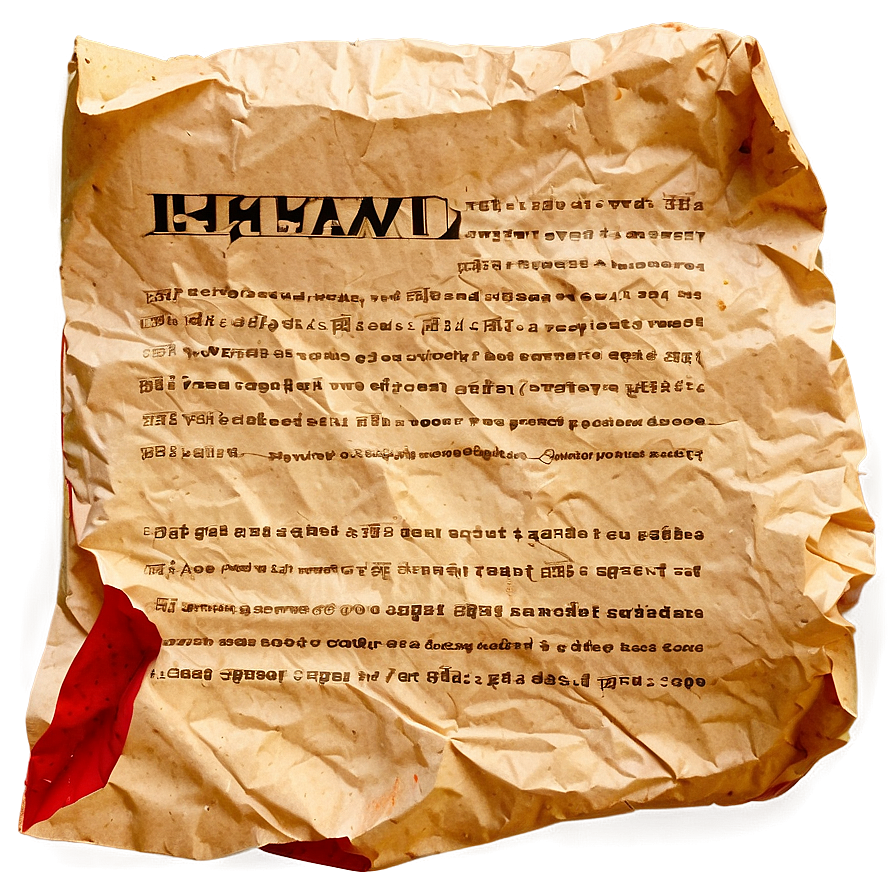 Old Crumpled Paper Png 83