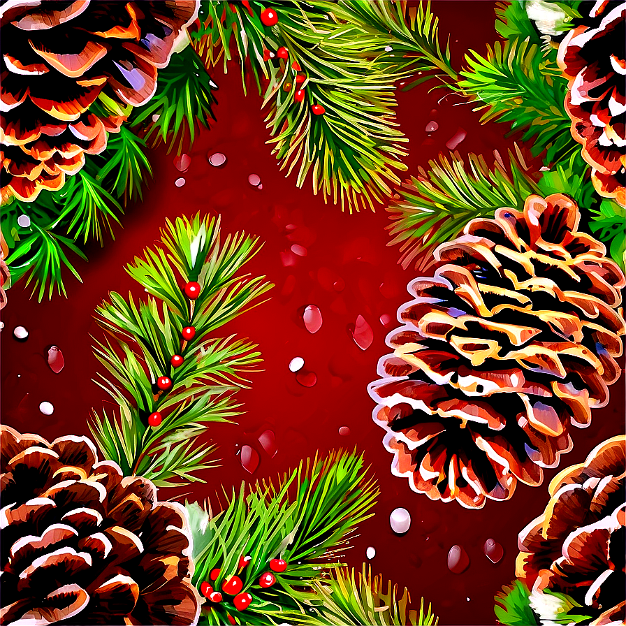 Old-fashioned Christmas Pinecone Png Plw