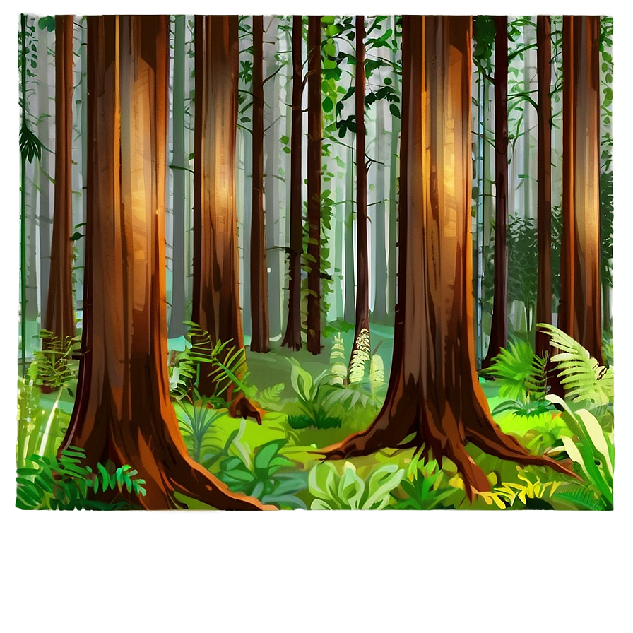 Old Growth Forest Landscape Png Etm99