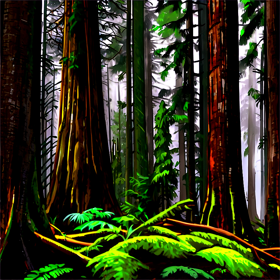 Old Growth Forest Landscape Png Kqg75