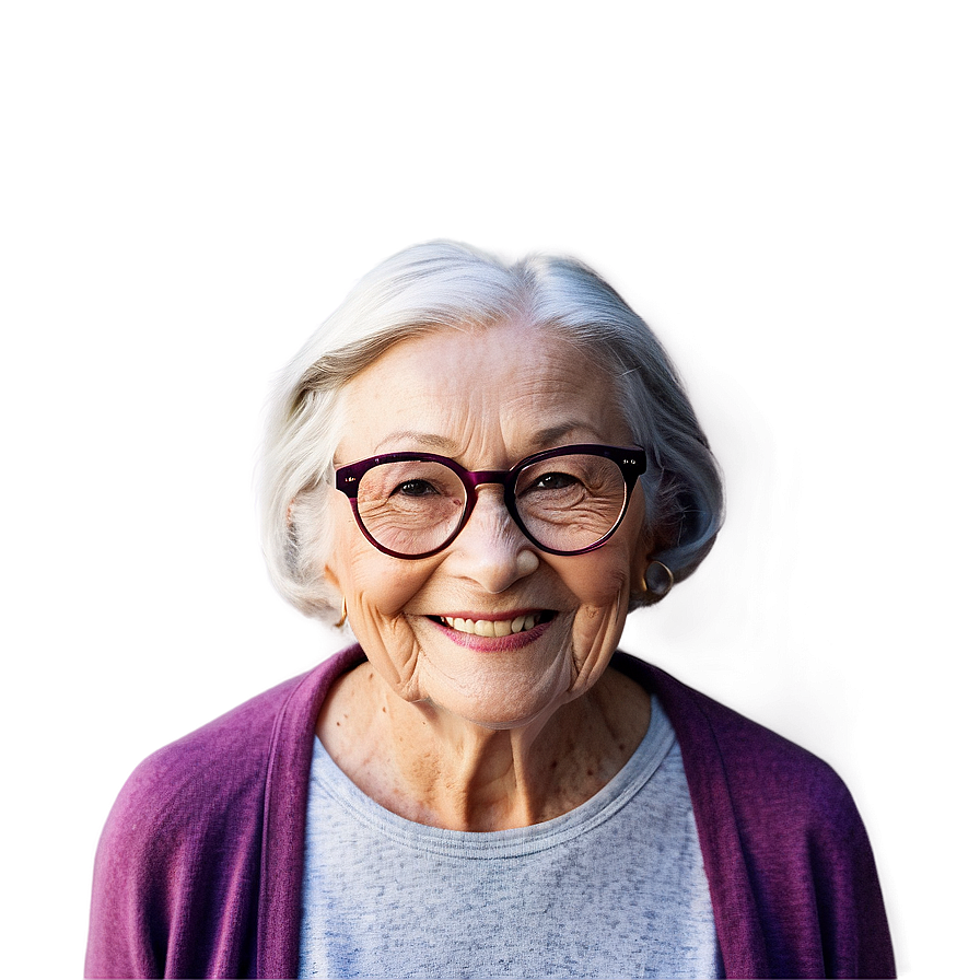 Old Lady Smiling Portrait Png 06202024