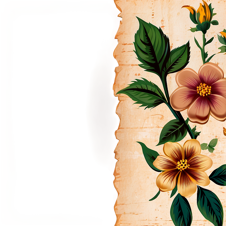 Old Paper Texture With Floral Pattern Png 72