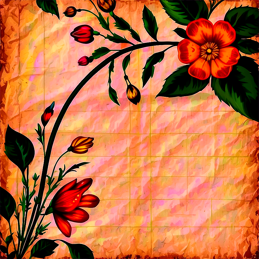 Old Paper Texture With Floral Pattern Png Llb