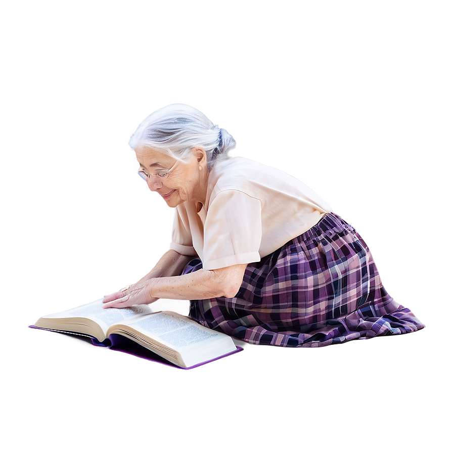 Old Woman Reading Book Png Ijv