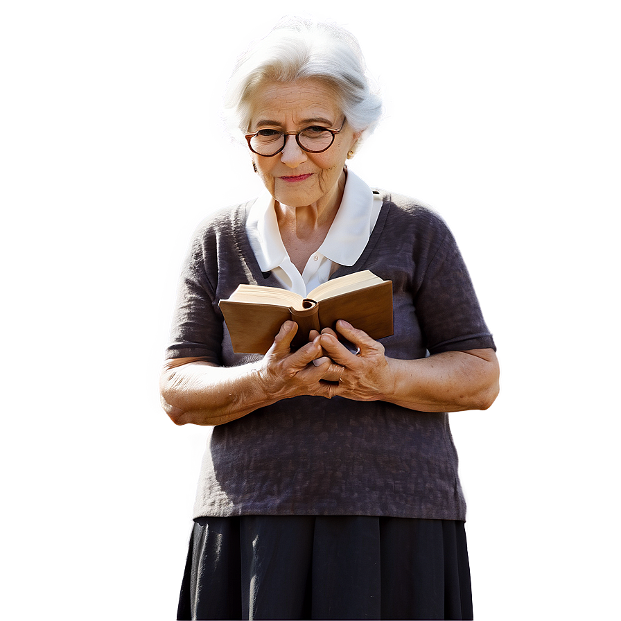 Old Woman With Book Png 86