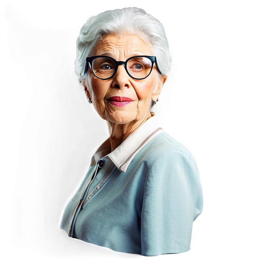 Old Woman With Glasses Png Hfd