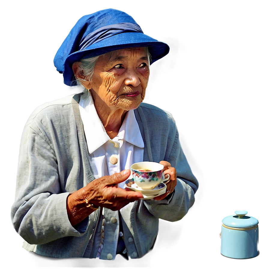 Old Woman With Tea Png Ifx