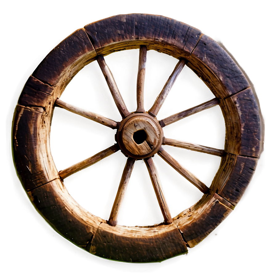 Old Wooden Wagon Wheel Png 06132024