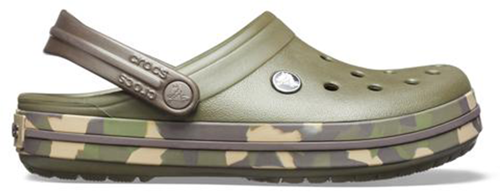 Olive Green Camouflage Croc