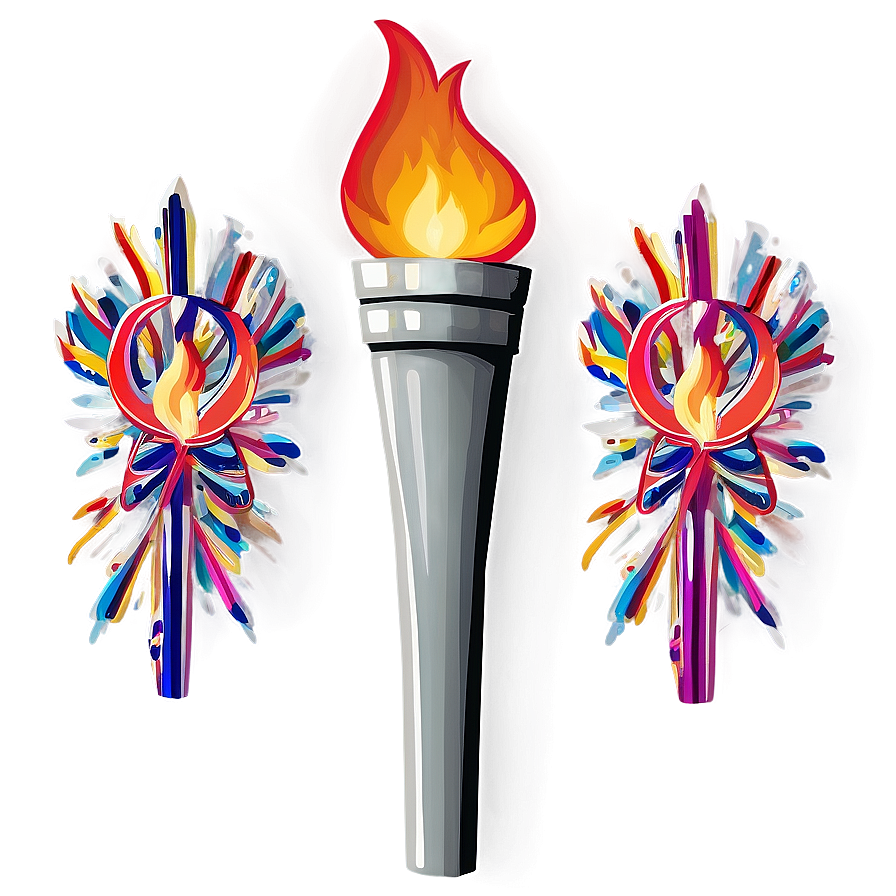 Olympic Torch Colorful Illustration Png Wvu